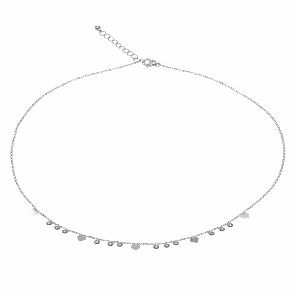 Collar Corazones & Círculos Plata