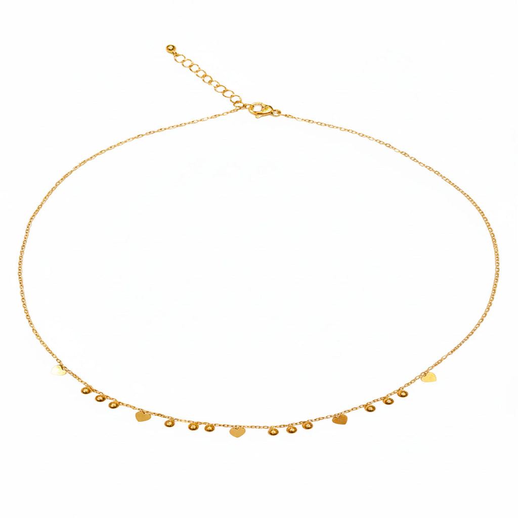 Collar Corazones & Círculos Dorado