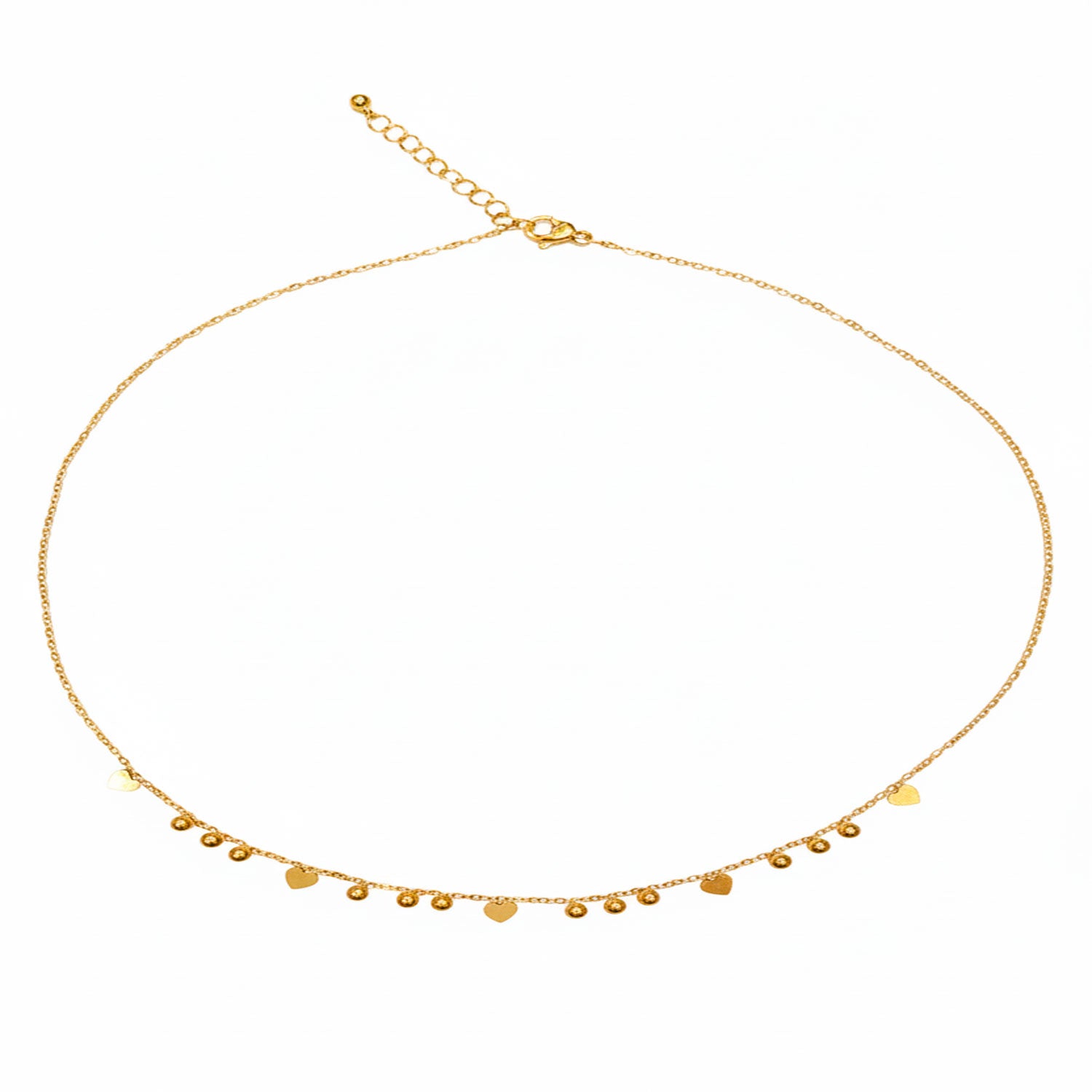 Collar Corazones & Círculos Dorado