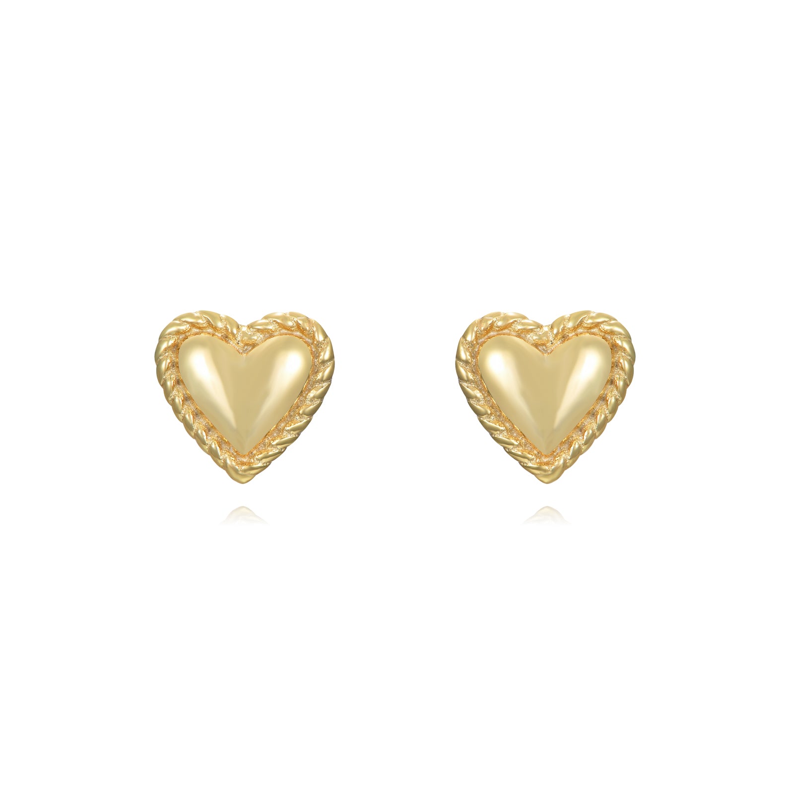 Pendientes Corazón Trenzado Plata Dorada